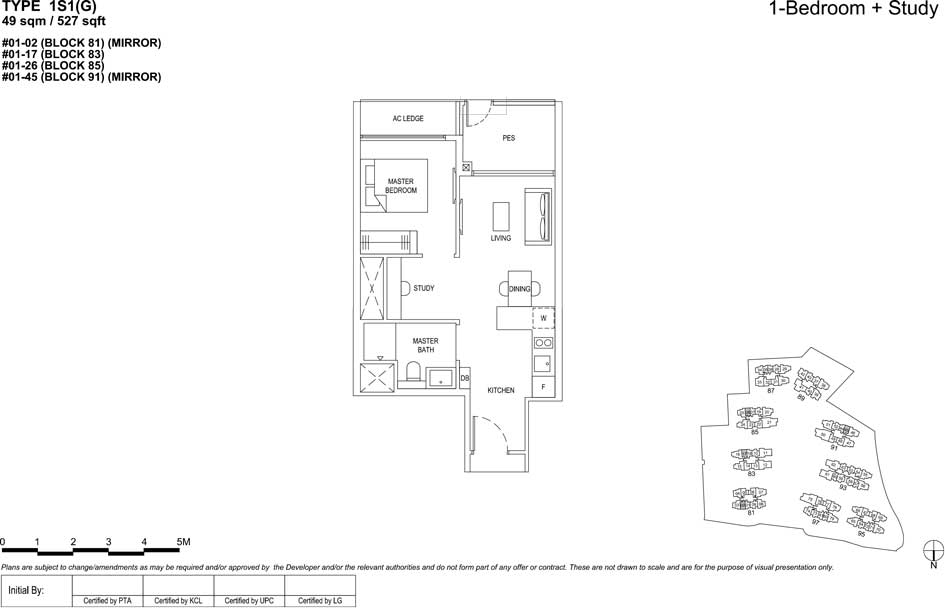 The florence residences floor plan 1s1(G)