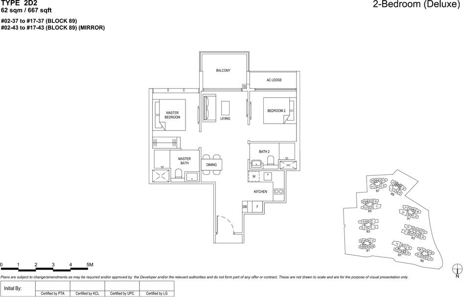 the florence residences floor plan type 2d2