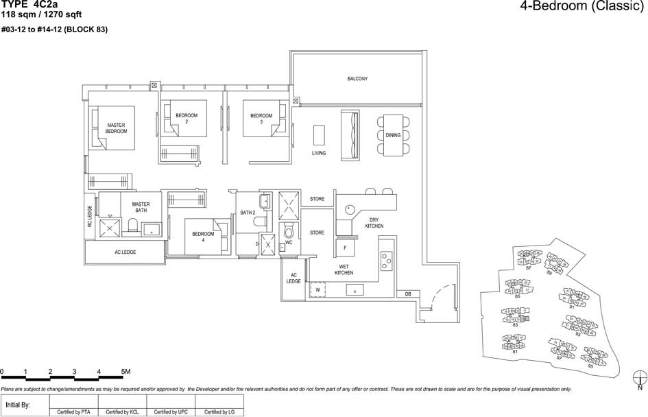 the Florence residences floor plan type 4c2a